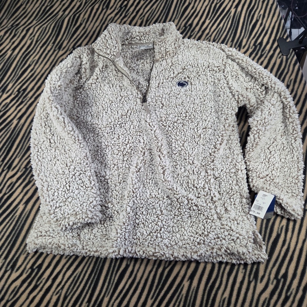 Top of the World Penn State Nittany Lions Sherpa Pullover Cream XXL Quarter Zip